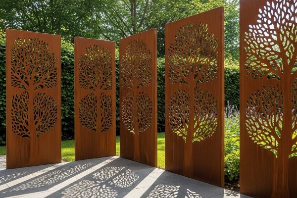Corten steel laser cut panels