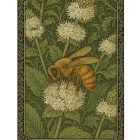 Whidbey Island Honey Bee greeting card – William Morris style botanical illustration on blank A7 card with envelope