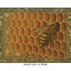 Honey Bee at Work greeting card – William Morris style honeycomb illustration on blank A7 card with envelope
