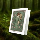 Mother and Child greeting card – William Morris inspired art design, blank A7 card with envelope