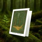 Putney Woods Whidbey Island greeting card – William Morris style forest illustration on blank A7 card with envelope