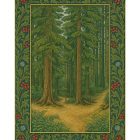 Putney Woods Whidbey Island greeting card – William Morris style forest illustration on blank A7 card with envelope