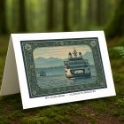 Whidbey Island Ferry Greeting Card – MV Suquamish Clinton to Mukilteo | William Morris Style A7 Card
