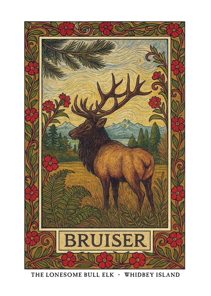 Bruiser the Elk Whidbey Island Greeting Card