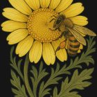 Honey Bee on Daisy Design