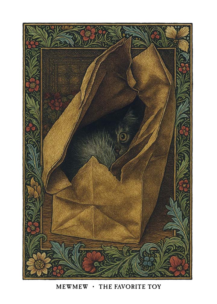 Cat in a Paper Bag Greeting Card