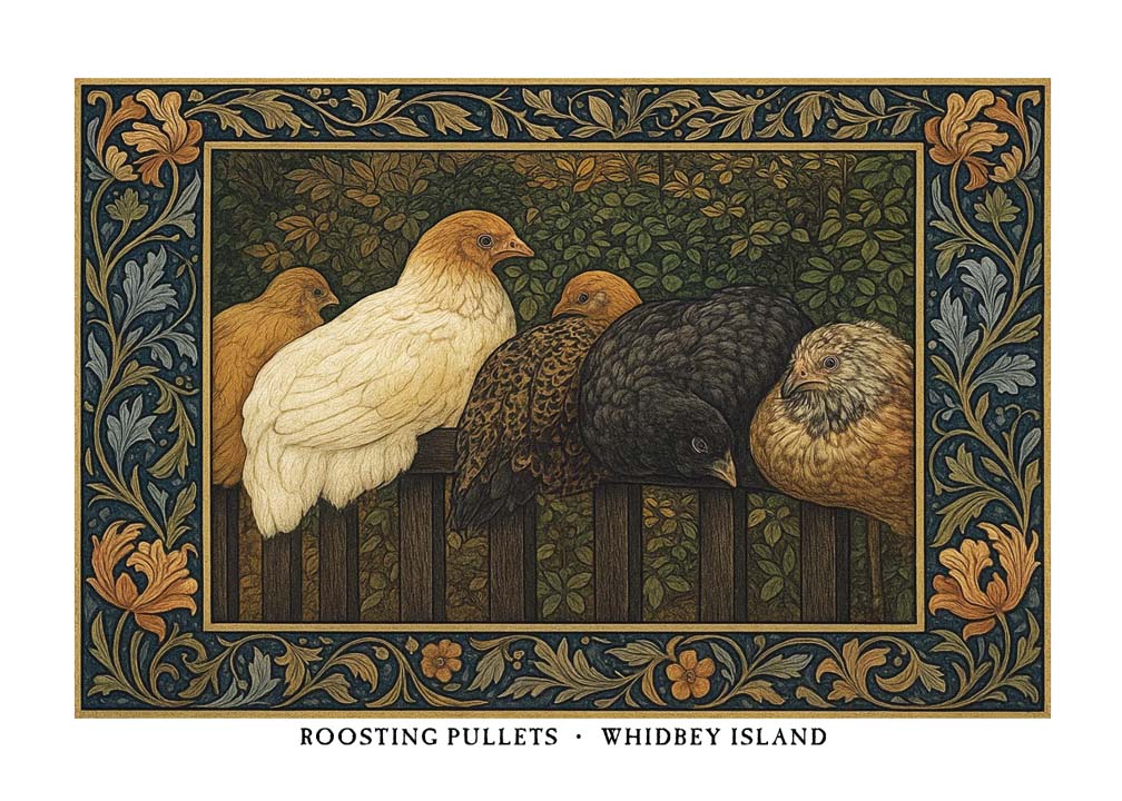 Roosting Pullets Greeting Card