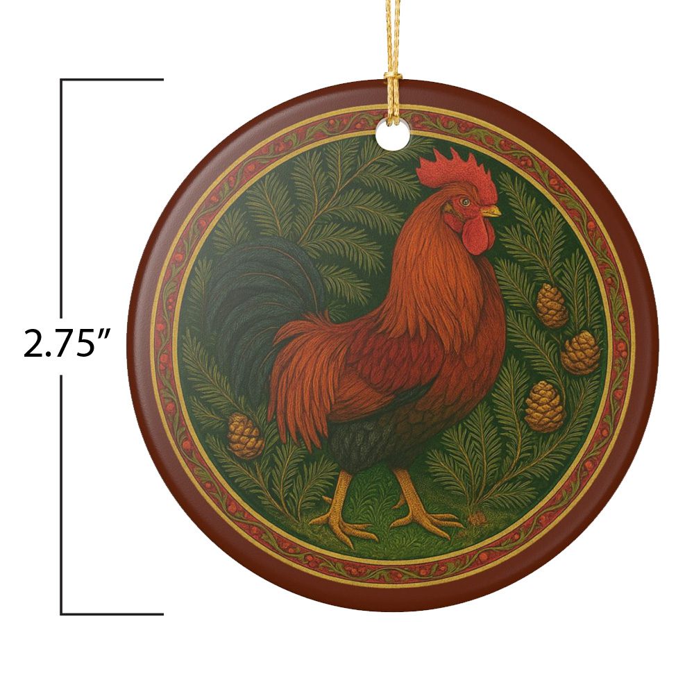 Rhode Island Red Rooster Ornament